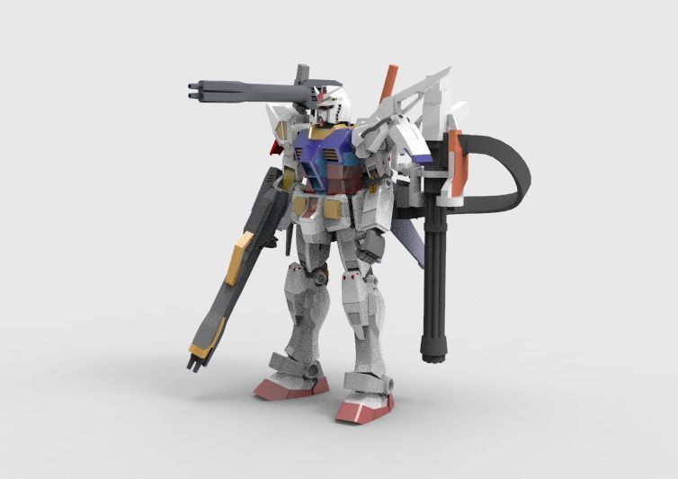 Gundam RX-78 Defender 3D model_16