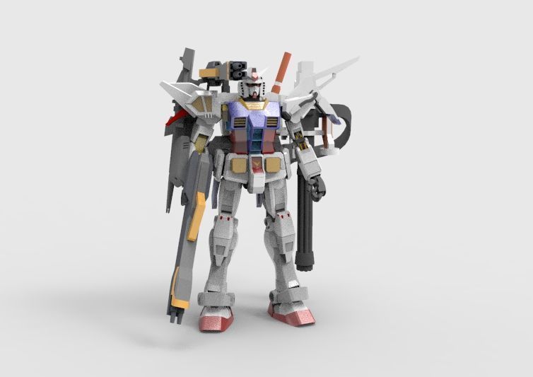 Gundam RX-78 Defender 3D model_12
