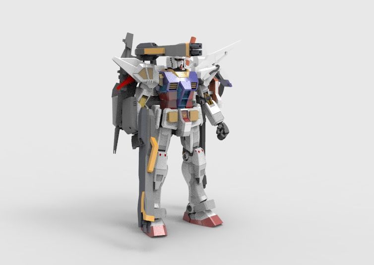 Gundam RX-78 Defender 3D model_1