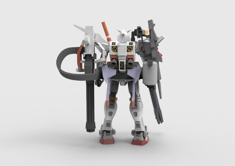 Gundam RX-78 Defender 3D model_5