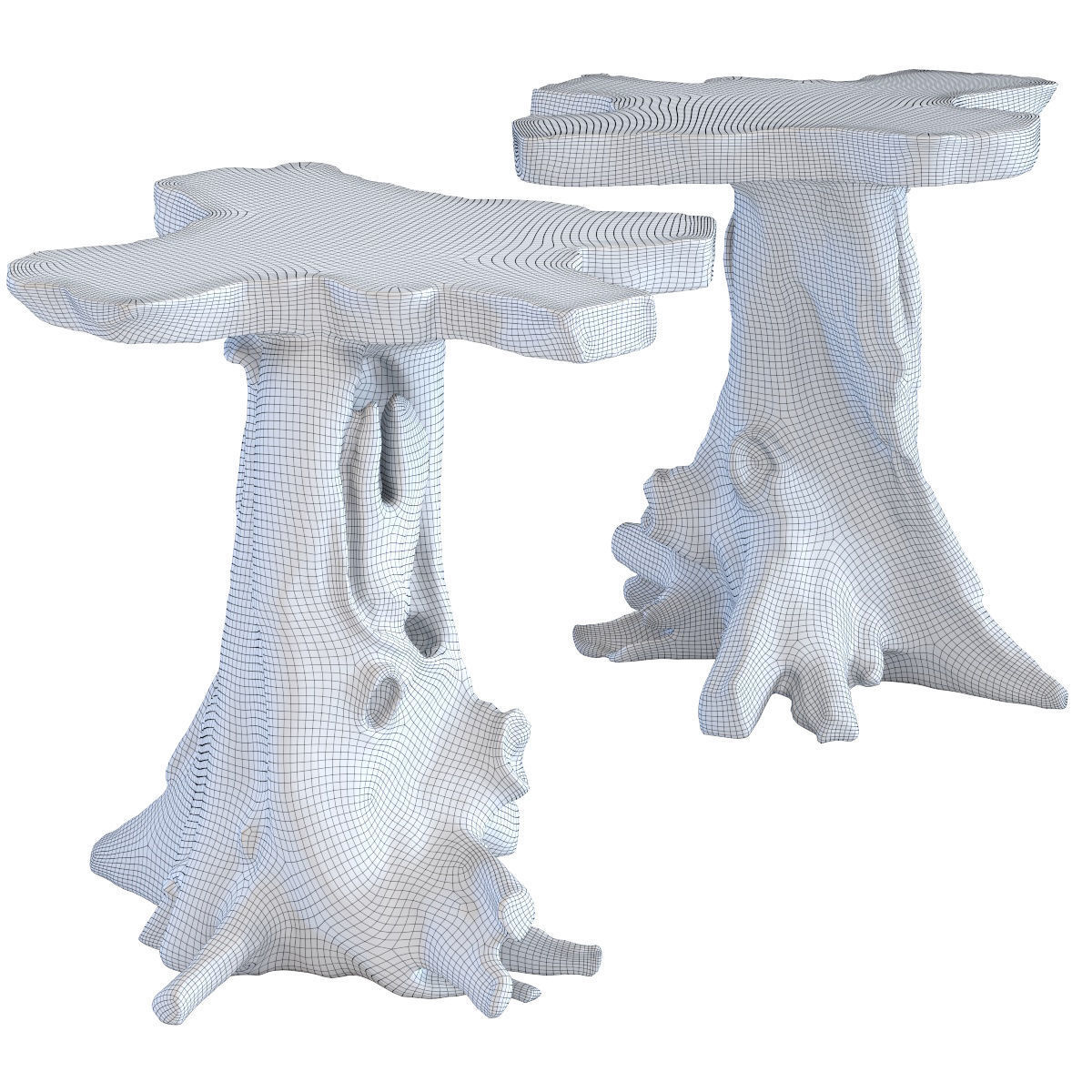 Side Table Tree Small 3D model_1