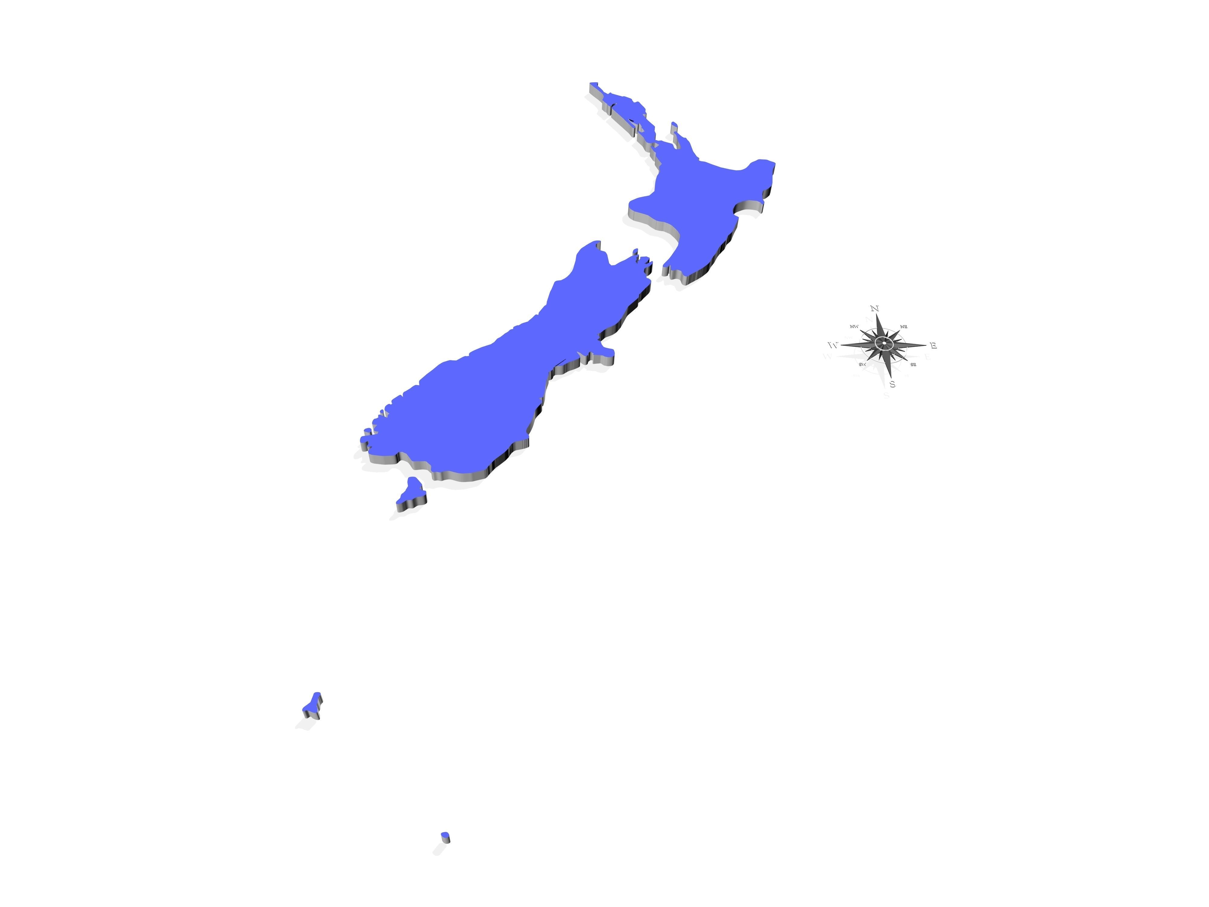 New Zealand High resolution 3D relief maps 3D model_7