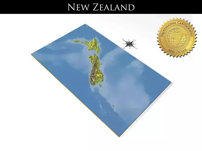 New Zealand High resolution 3D relief maps 3D model