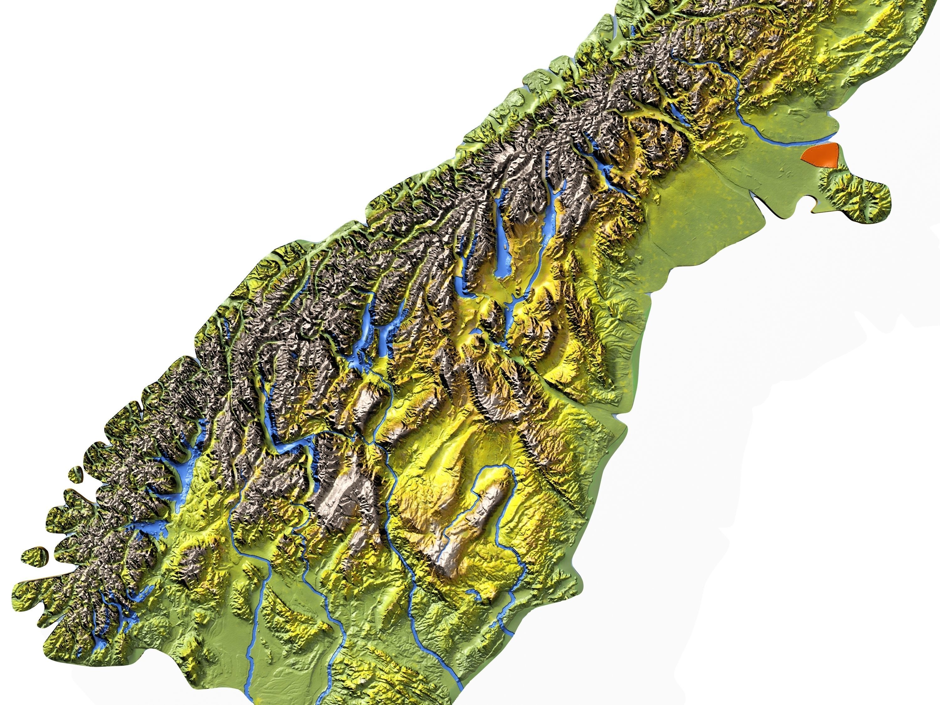 New Zealand High resolution 3D relief maps 3D model_10