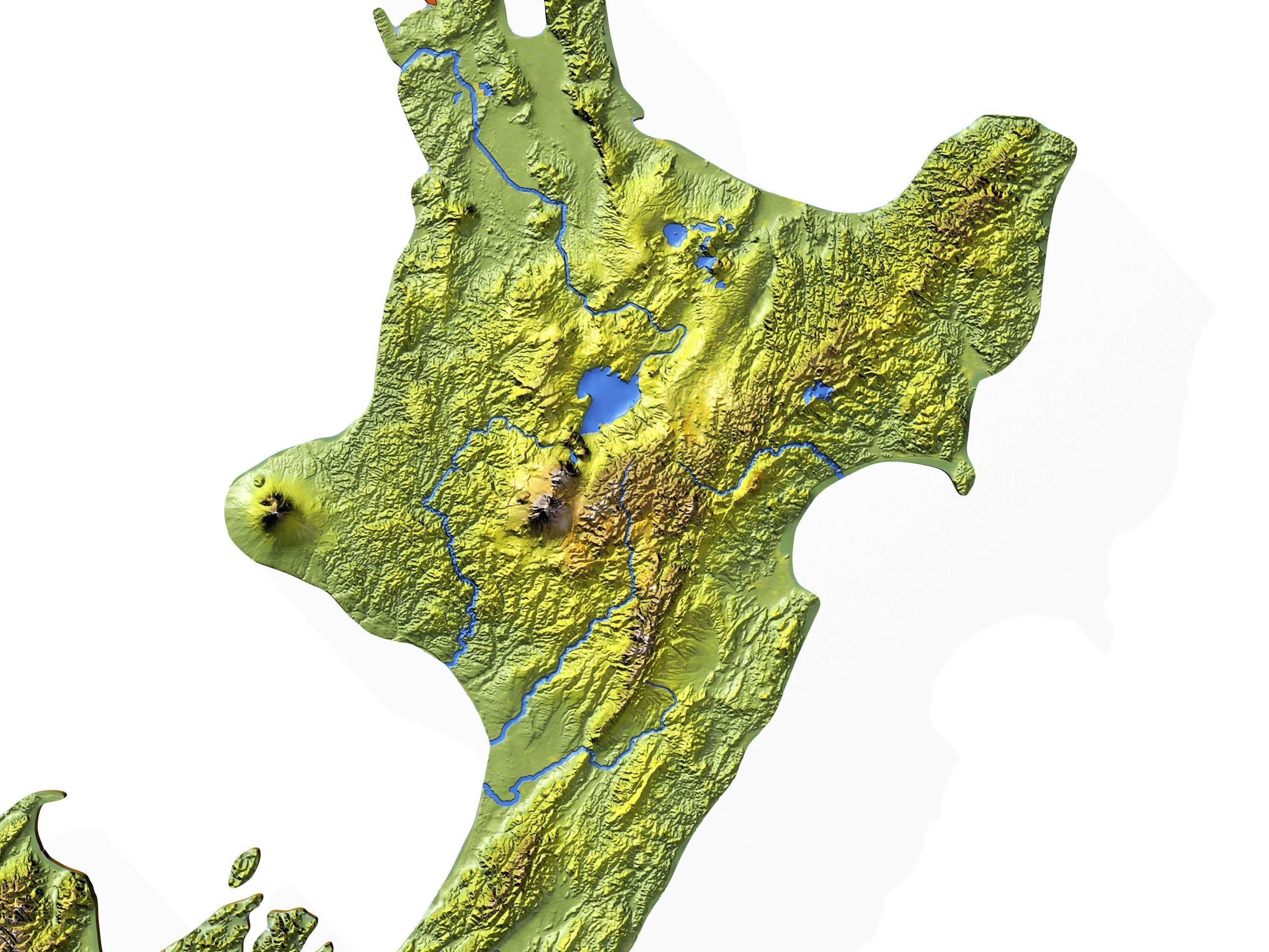 New Zealand High resolution 3D relief maps 3D model_11