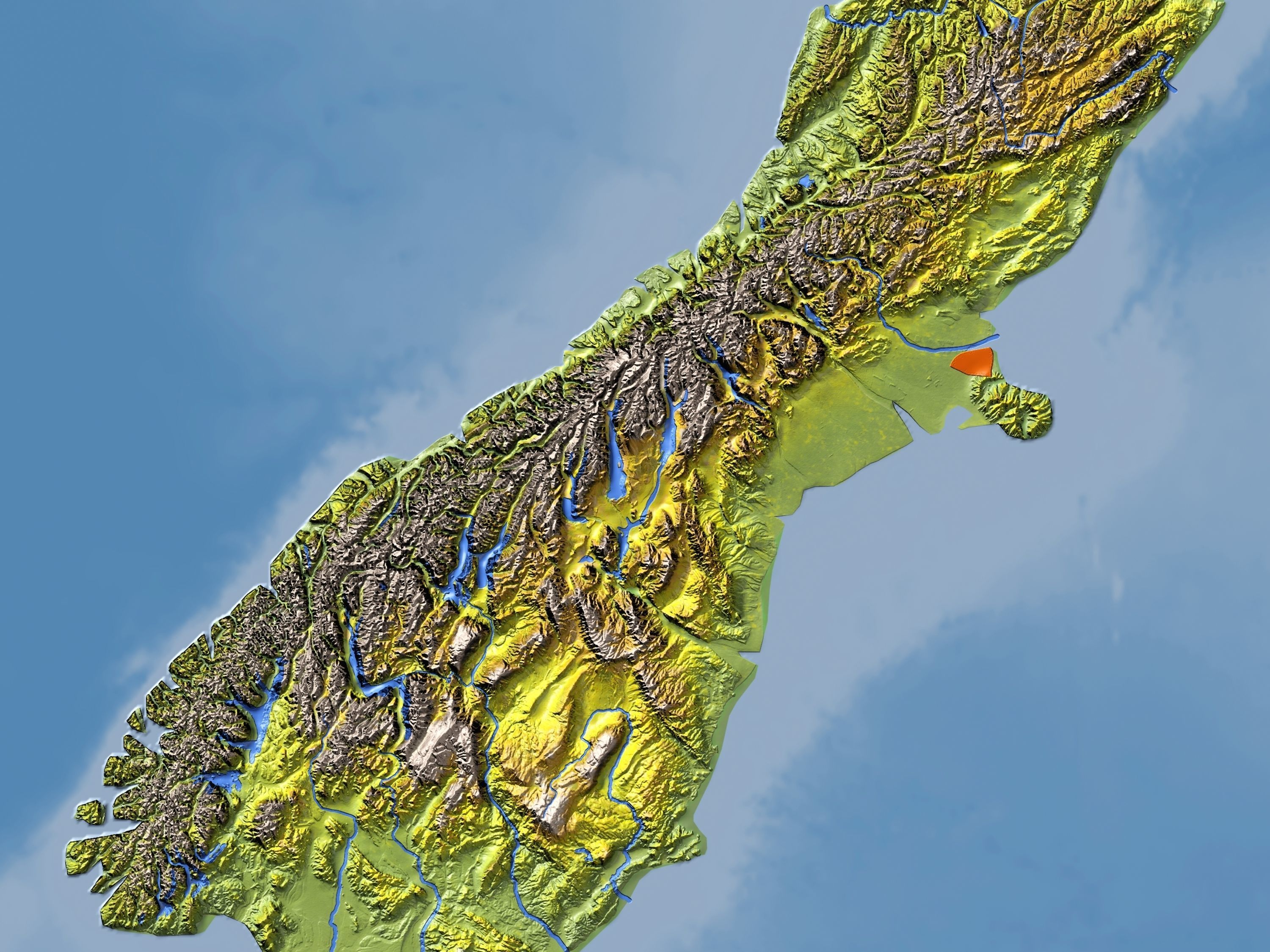 New Zealand High resolution 3D relief maps 3D model_2
