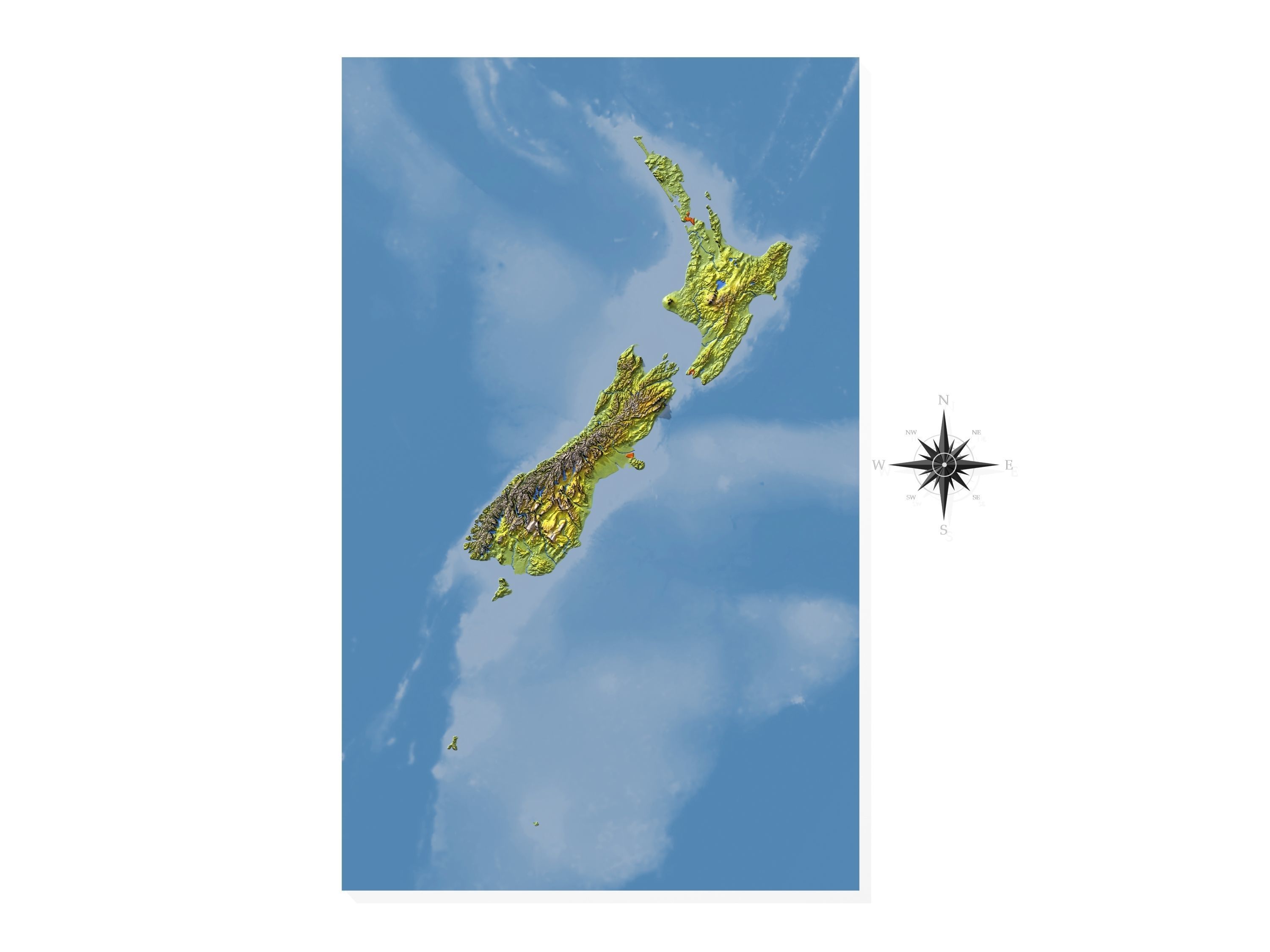 New Zealand High resolution 3D relief maps 3D model_6