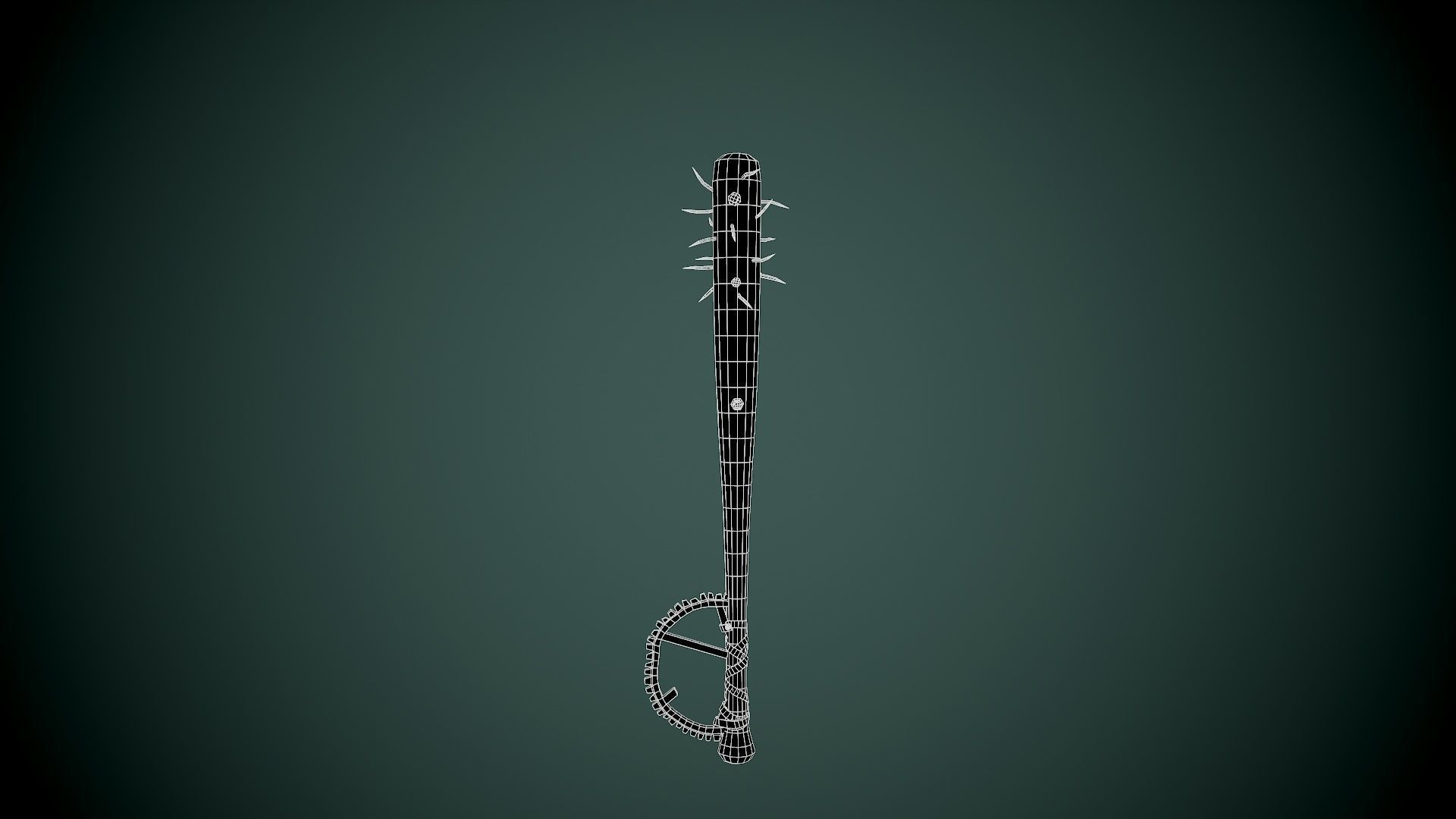 Post apocalyptic baseball bat set Low-poly 3D model_27