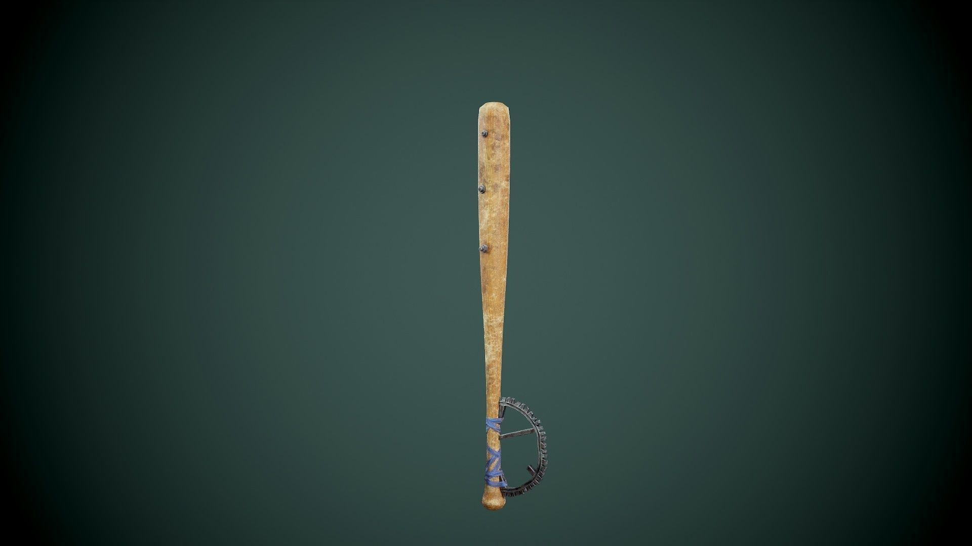 Post apocalyptic baseball bat set Low-poly 3D model_4