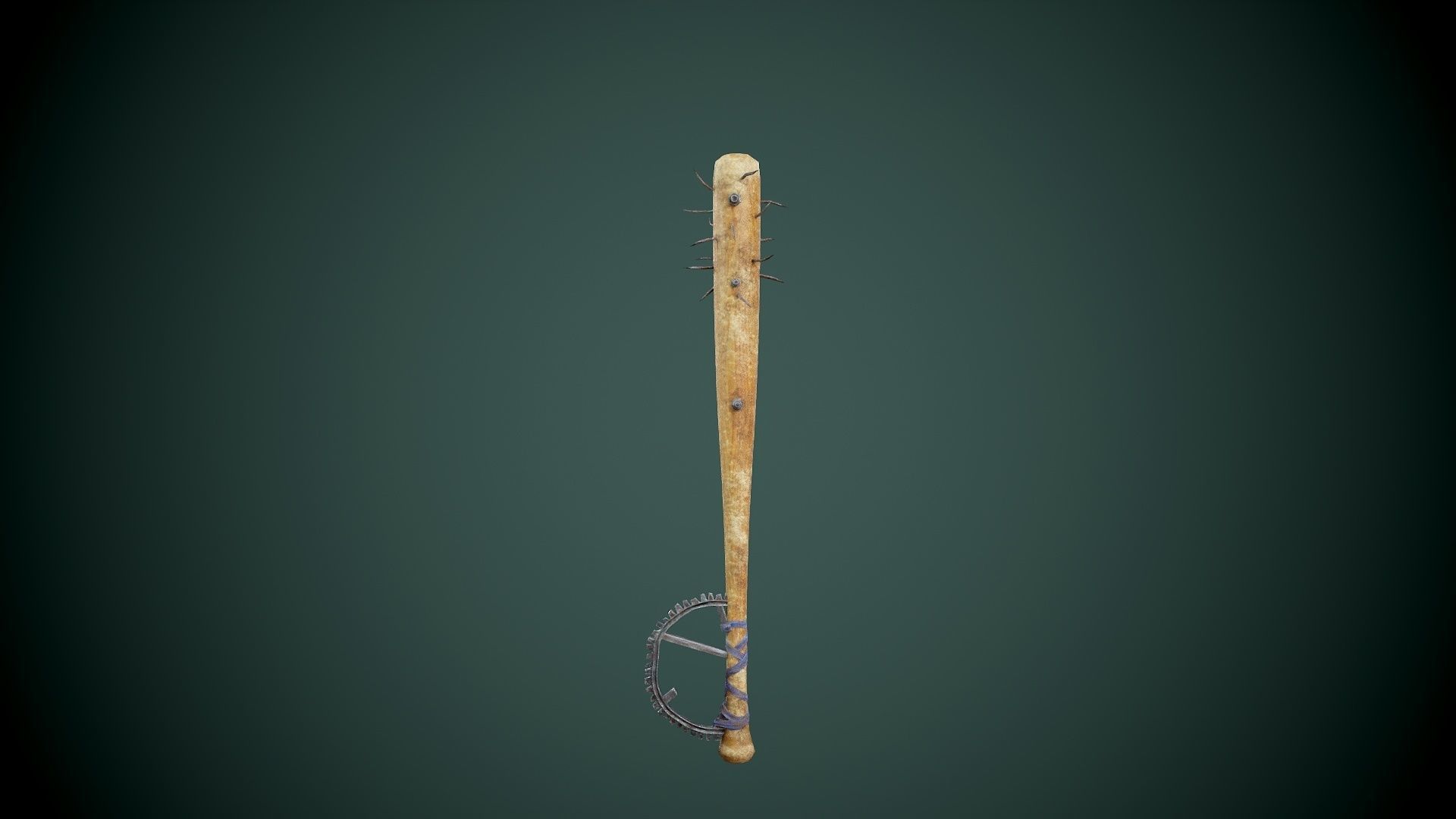 Post apocalyptic baseball bat set Low-poly 3D model_12
