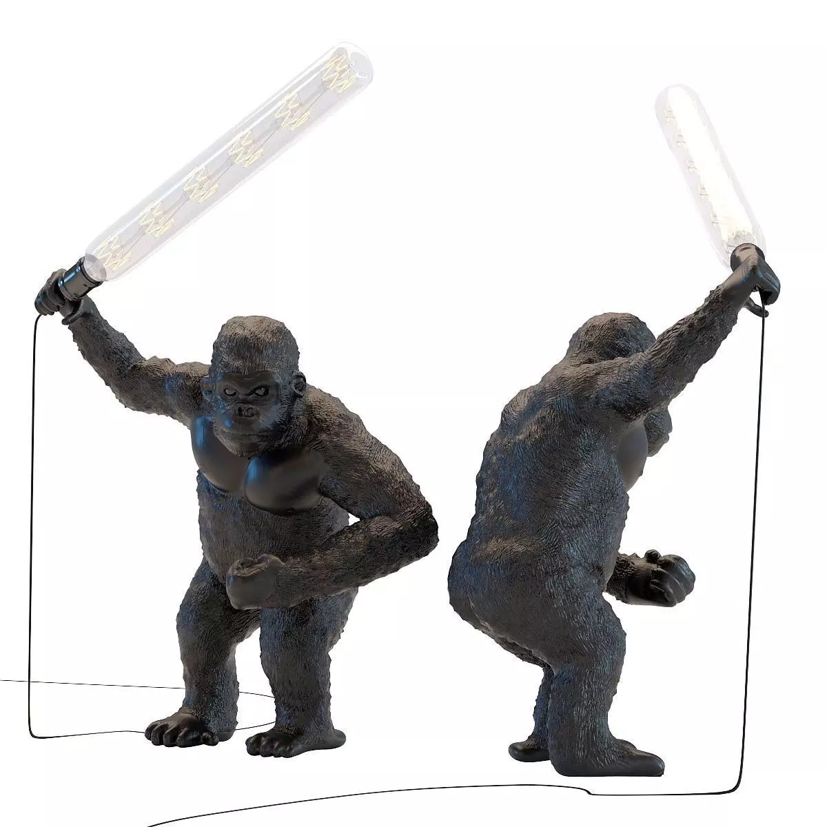Table Lamp Animal Fighting Kong Mat Black 3D print model