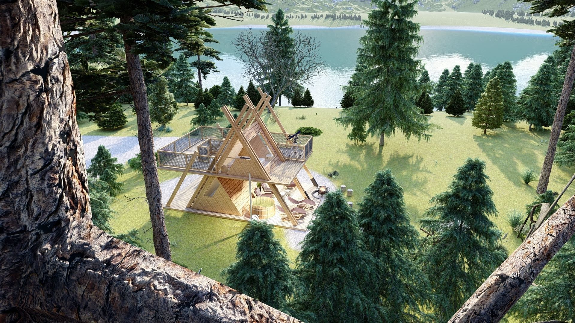 A1 Glamping A frame Tower 3d model 3D model_14