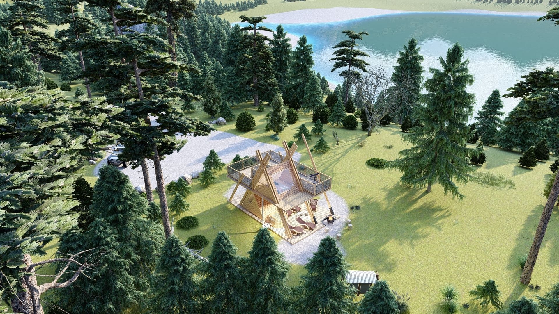 A1 Glamping A frame Tower 3d model 3D model_19