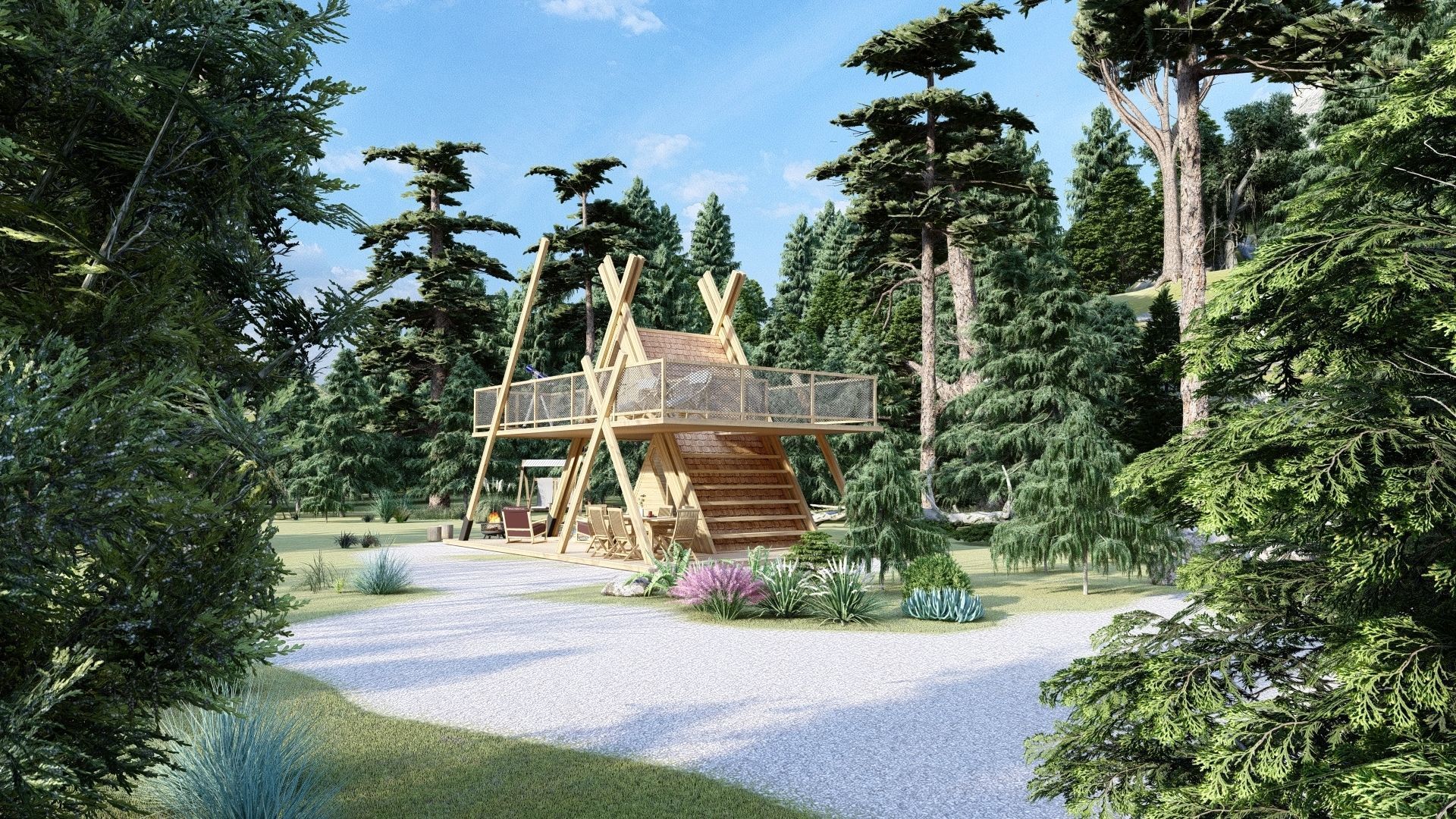 A1 Glamping A frame Tower 3d model 3D model_8