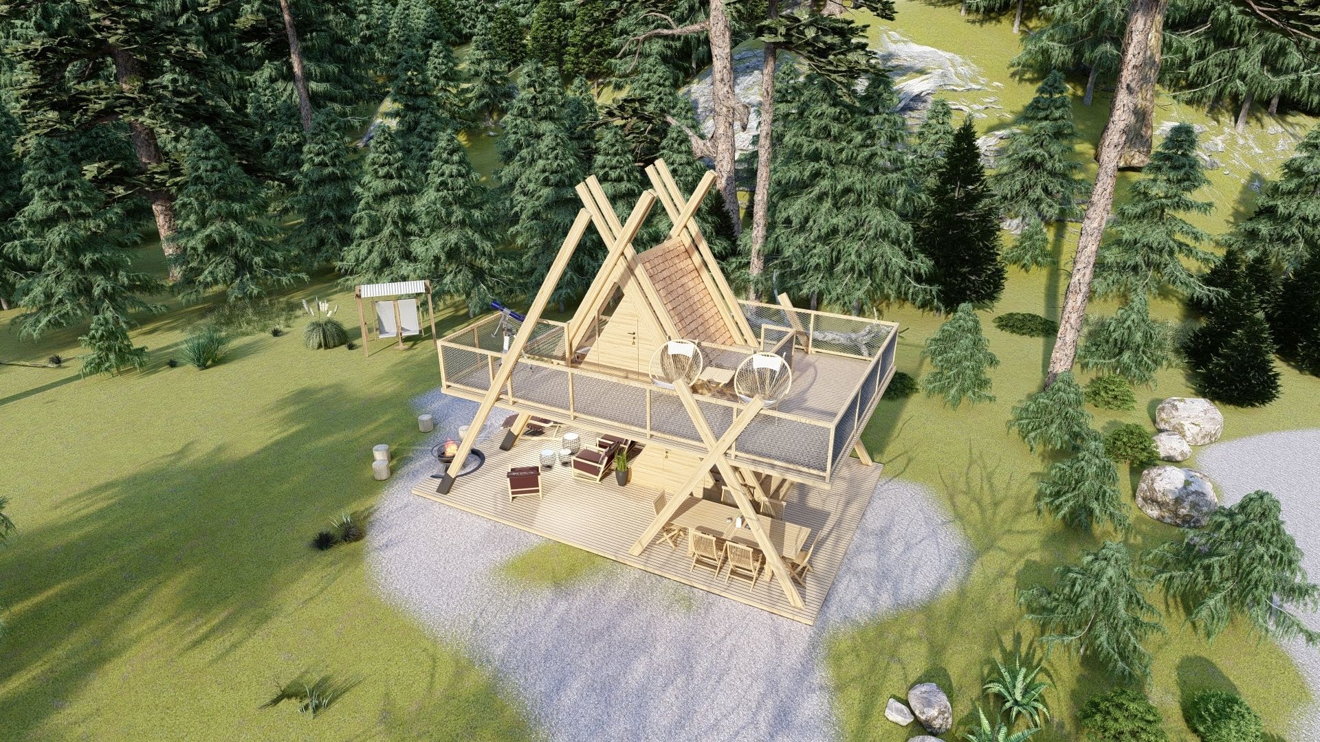 A1 Glamping A frame Tower 3d model 3D model_6