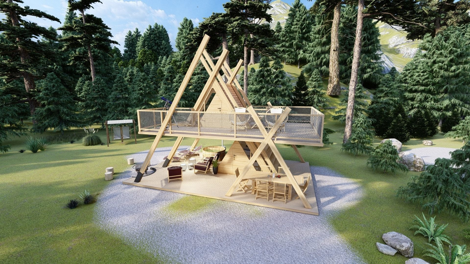 A1 Glamping A frame Tower 3d model 3D model_12