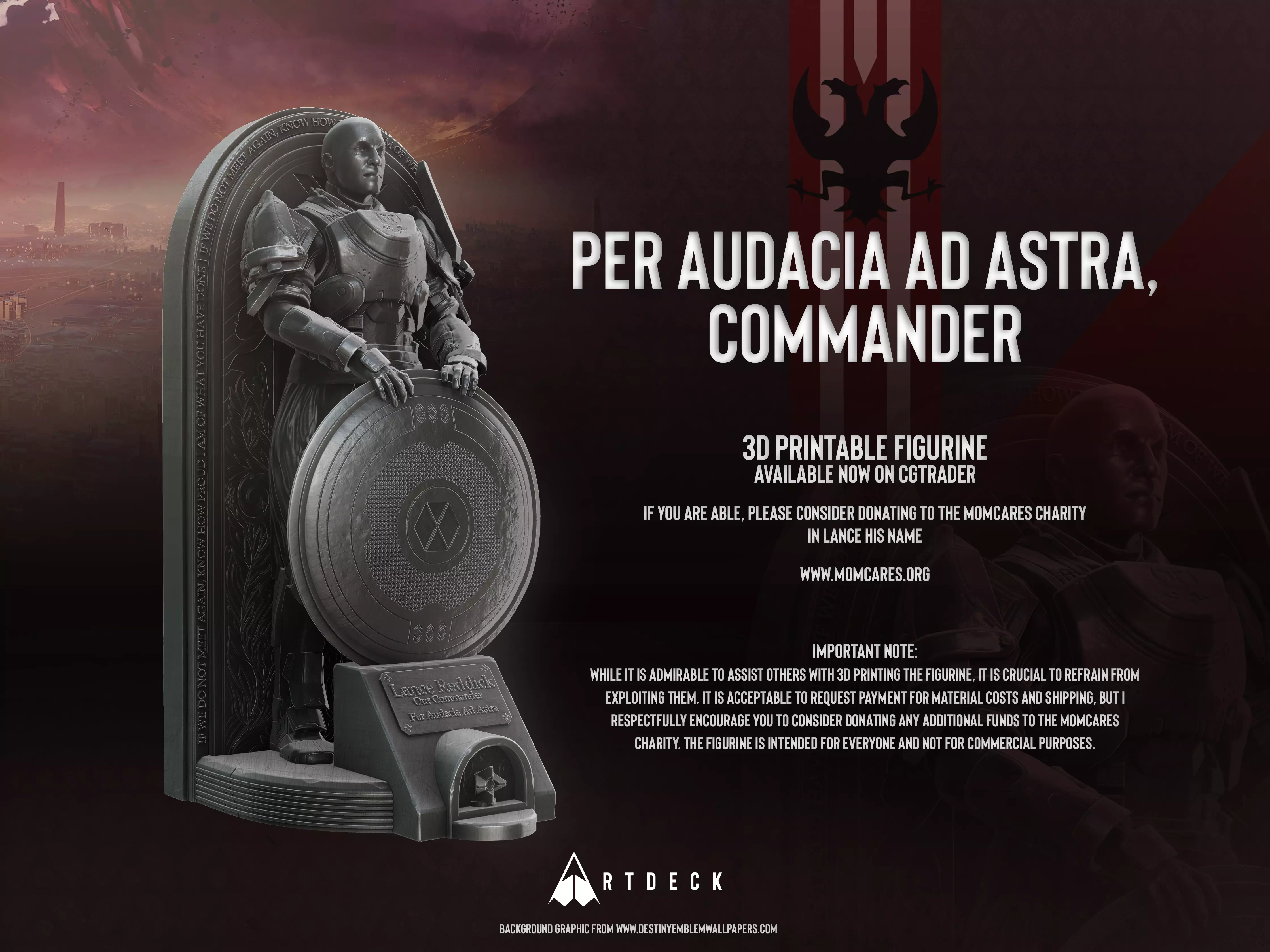 Lance Reddick Memorial 3D Printable Figurine Free 3D print model_0