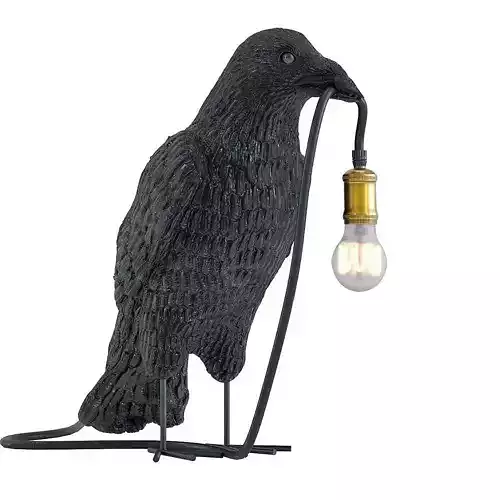 Table Lamp Crow Mat Black
