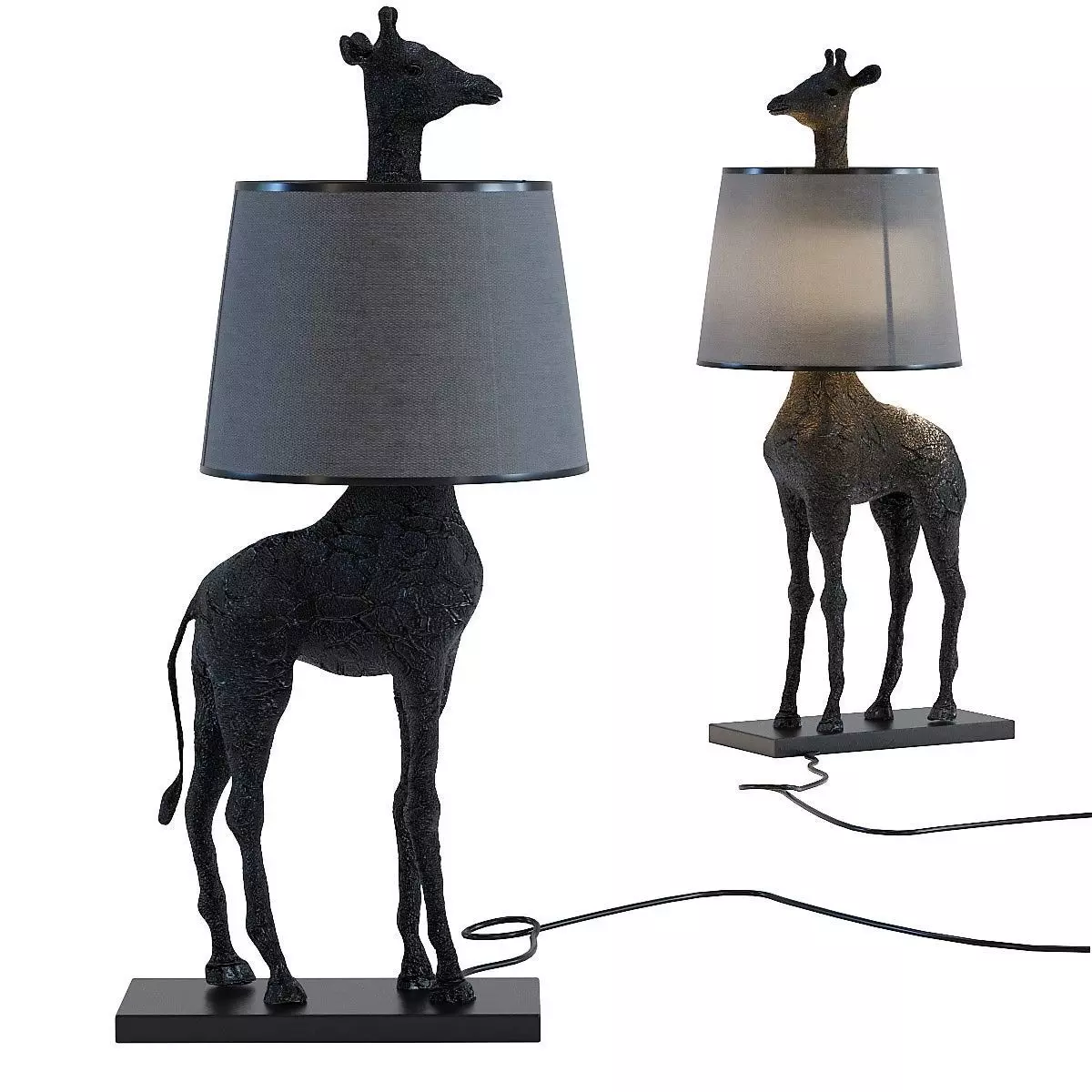 Table Lamp Giraffe Mat Black 3D model_0