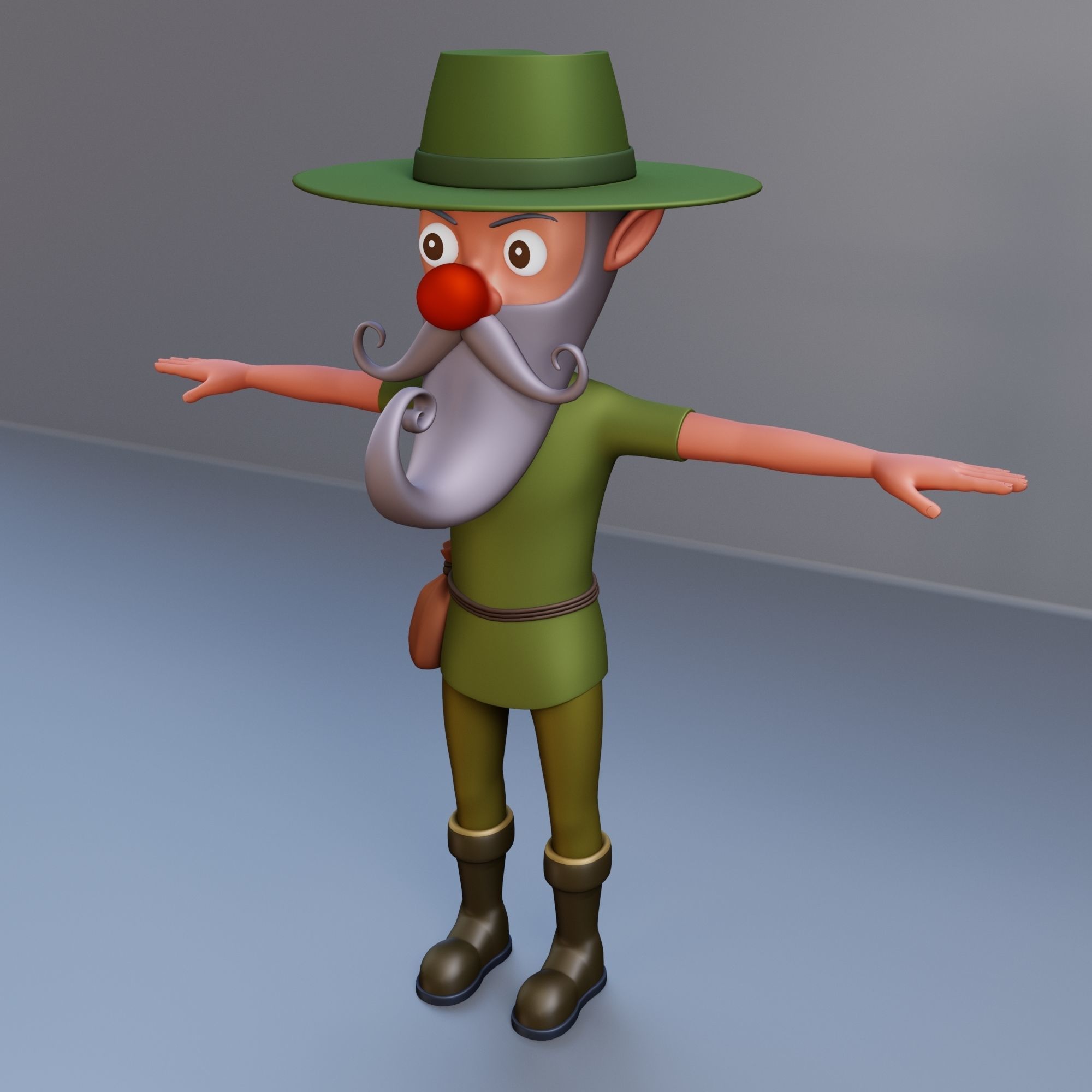 Forest ranger Magic Low-poly Low-poly 3D model_4