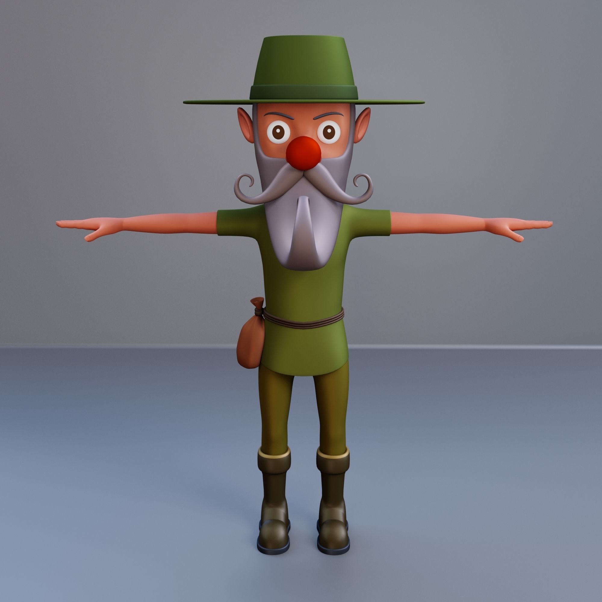 Forest ranger Magic Low-poly Low-poly 3D model_3
