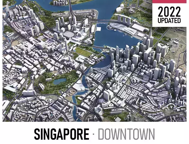 Singapore Low-poly 3D model