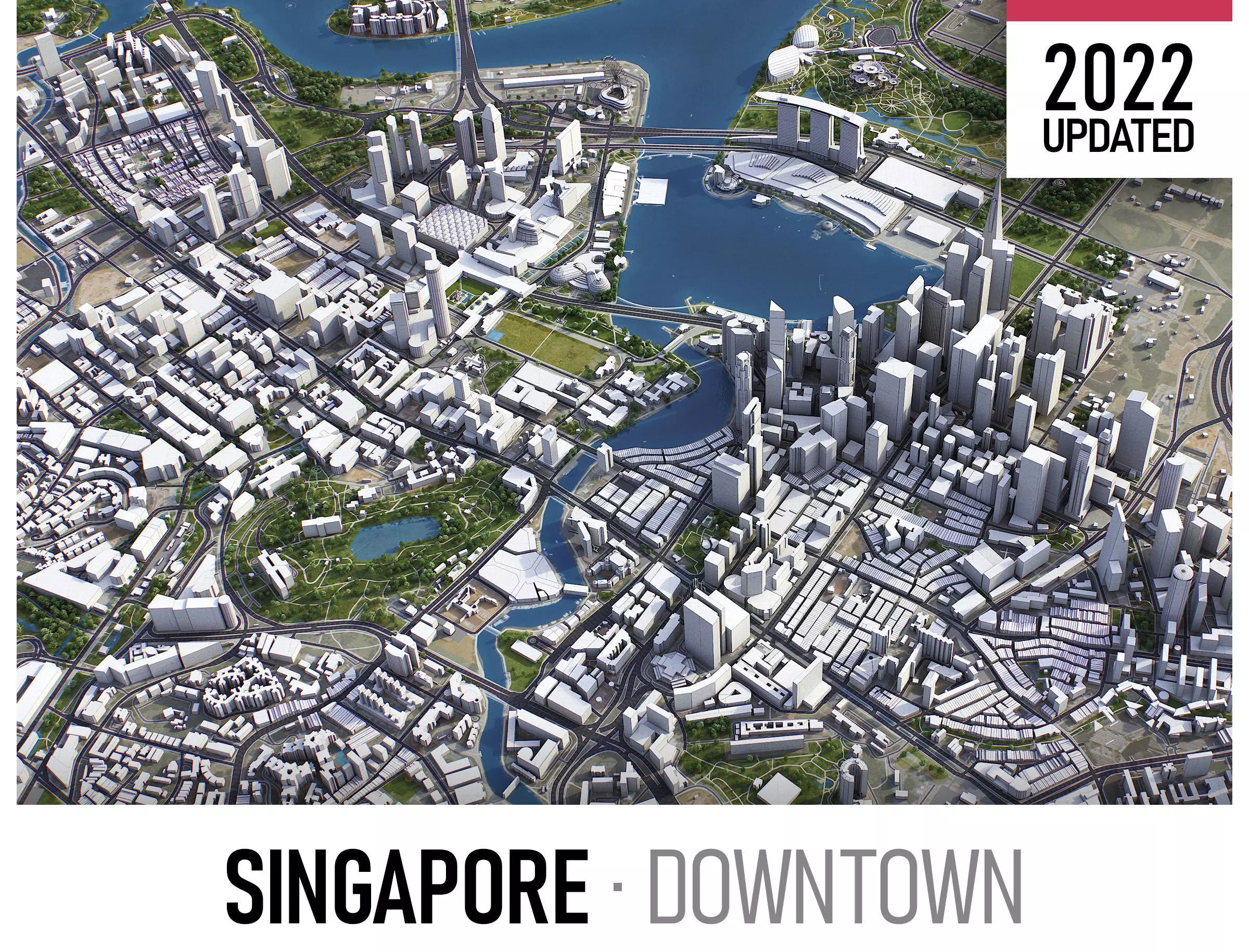 Singapore Low-poly 3D model