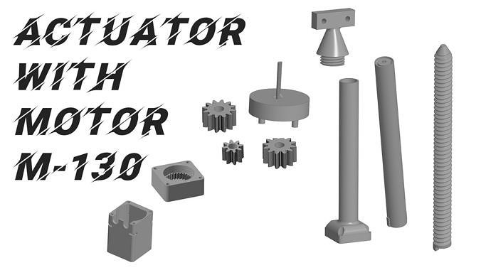 Actuator with motor M-130 3D print model