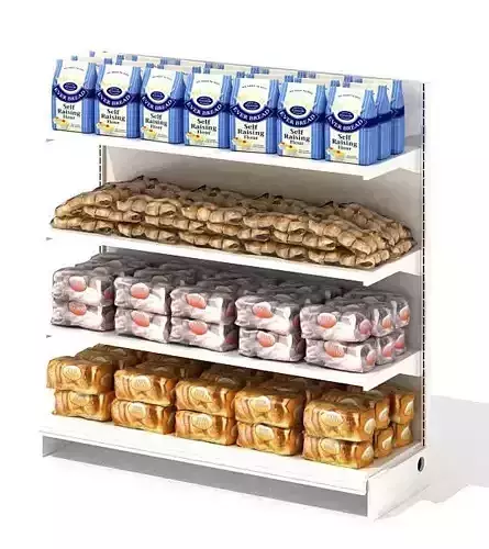 Grocery Store Shelf With Baking Goods