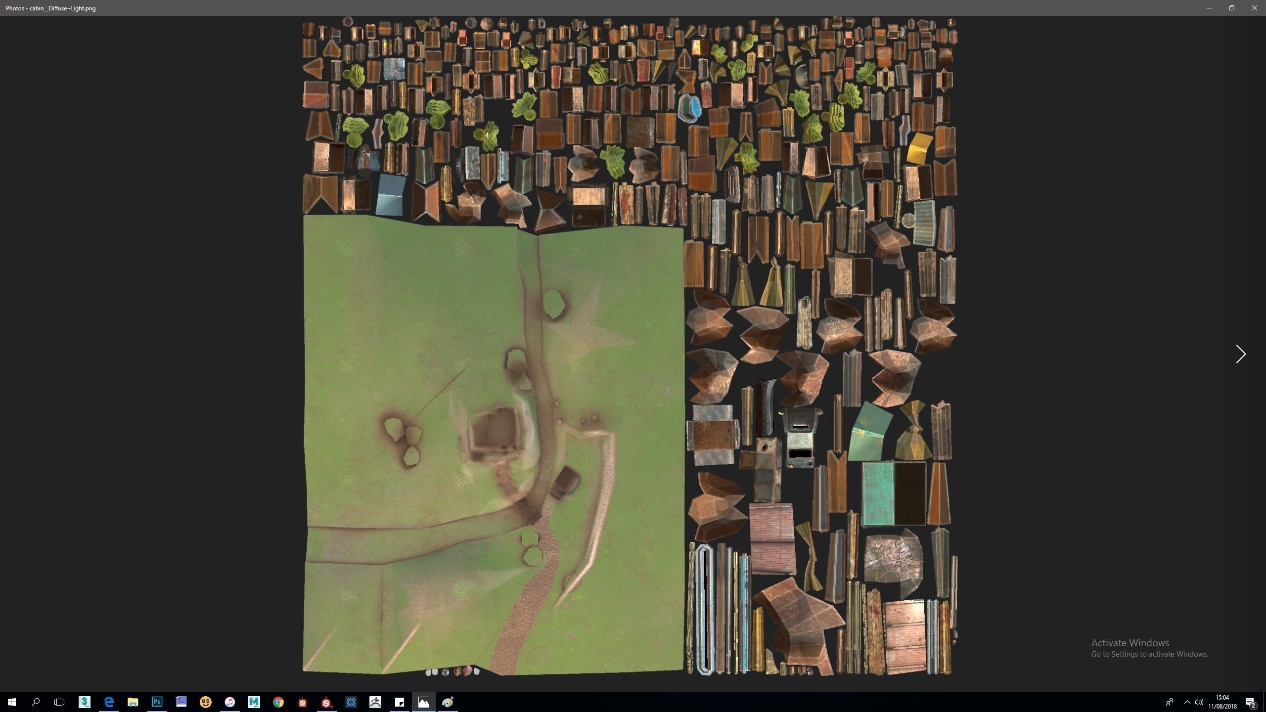 Low Poly Cabin village with truck Low-poly 3D model_9