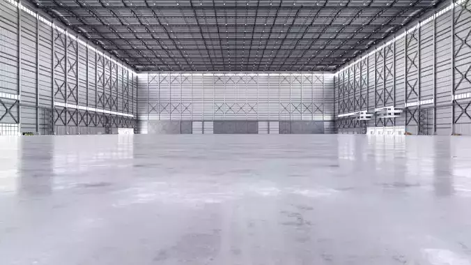Airplane Hangar Hall Interior 3b