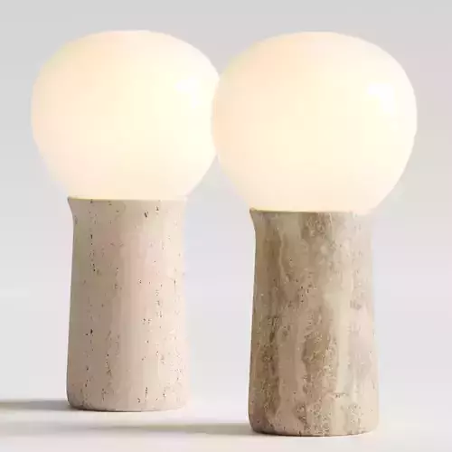 CB2 Exclusive Fin Travertine Table Lamp