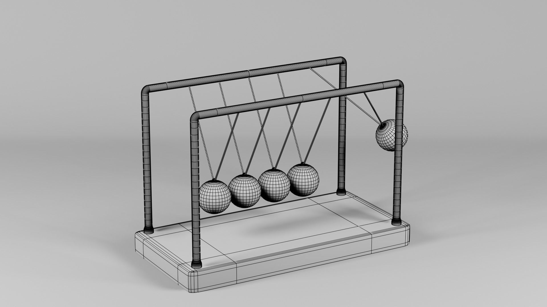 Newton pendulum 3D model_3