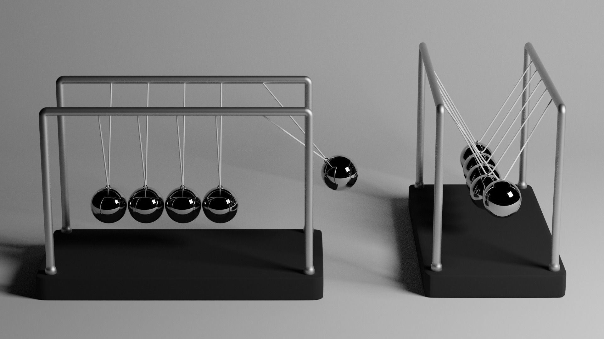 Newton pendulum 3D model_4