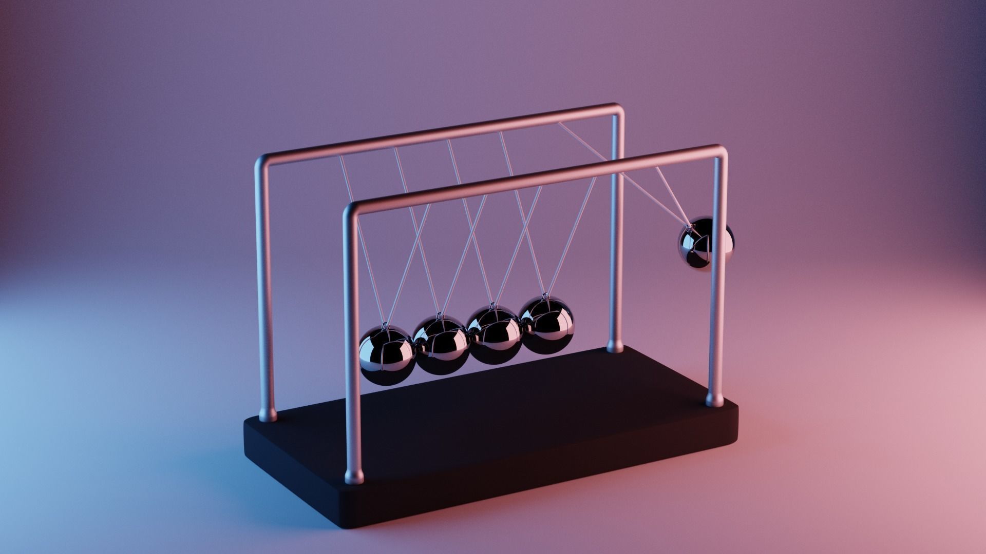 Newton pendulum 3D model animated CGTrader