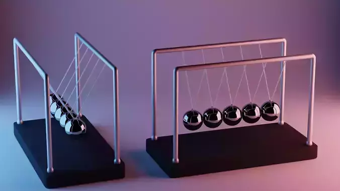 Newton pendulum 3D model