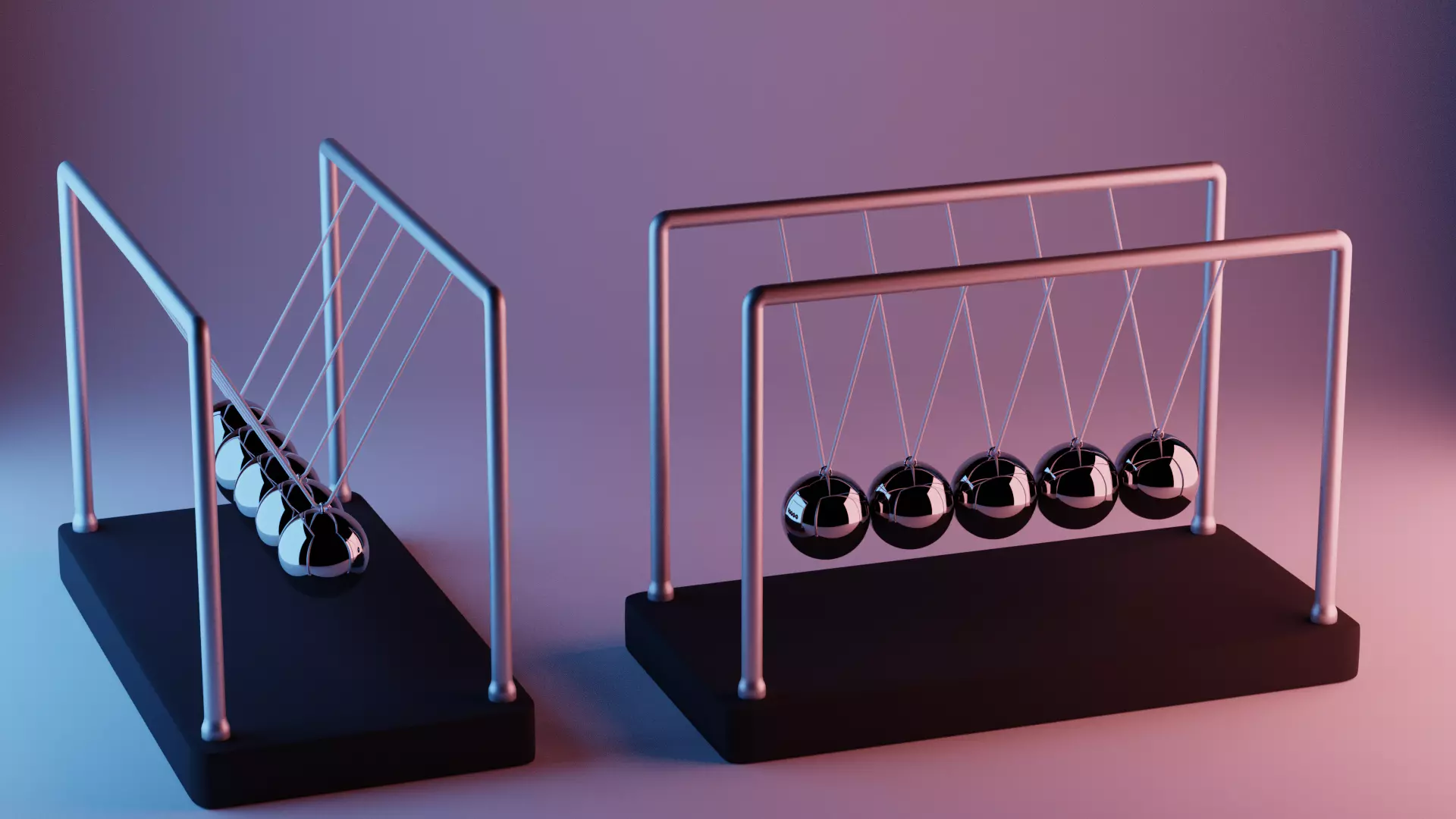 Newton pendulum 3D model_0