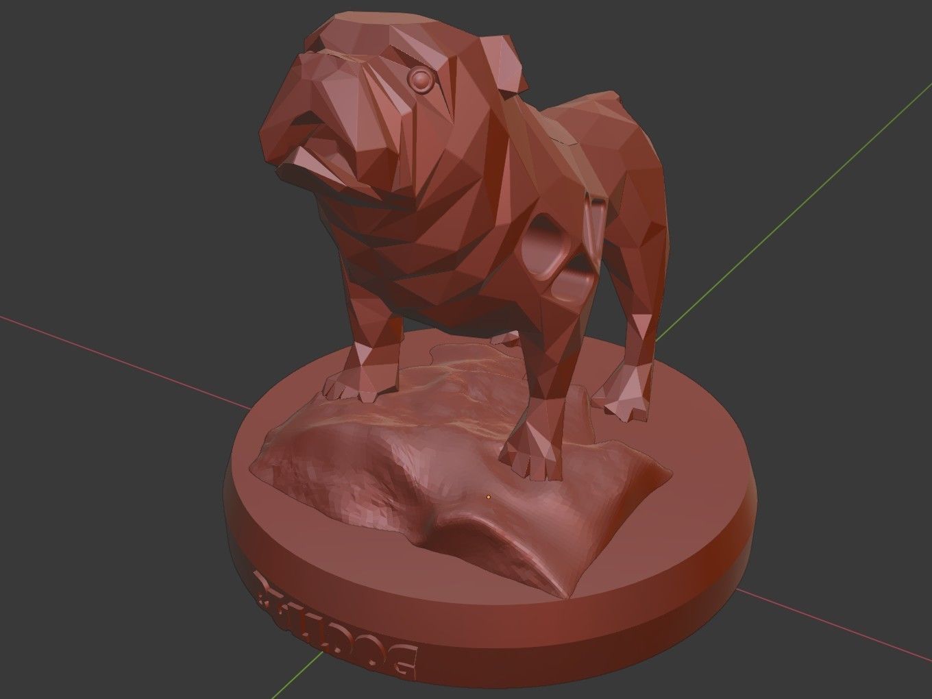 Voronoi Old Bulldog Rock 3D print model_12