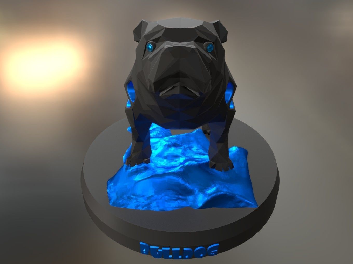 Voronoi Old Bulldog Rock 3D print model_7