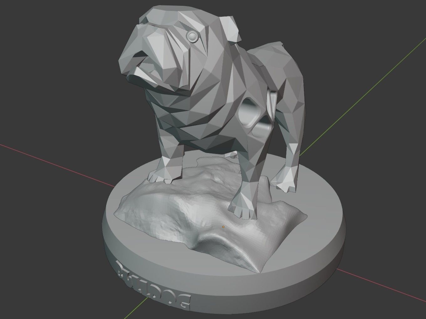 Voronoi Old Bulldog Rock 3D print model_9