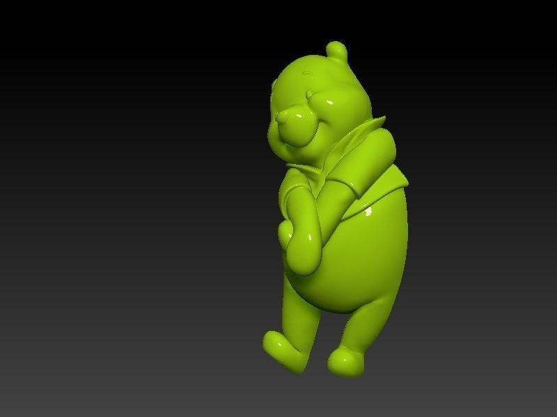 cnc pooh printable 3D model gold silver print 3D print model_4