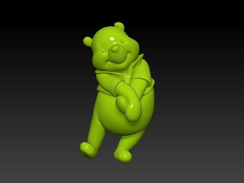 cnc pooh printable 3D model gold silver print 3D print model_2