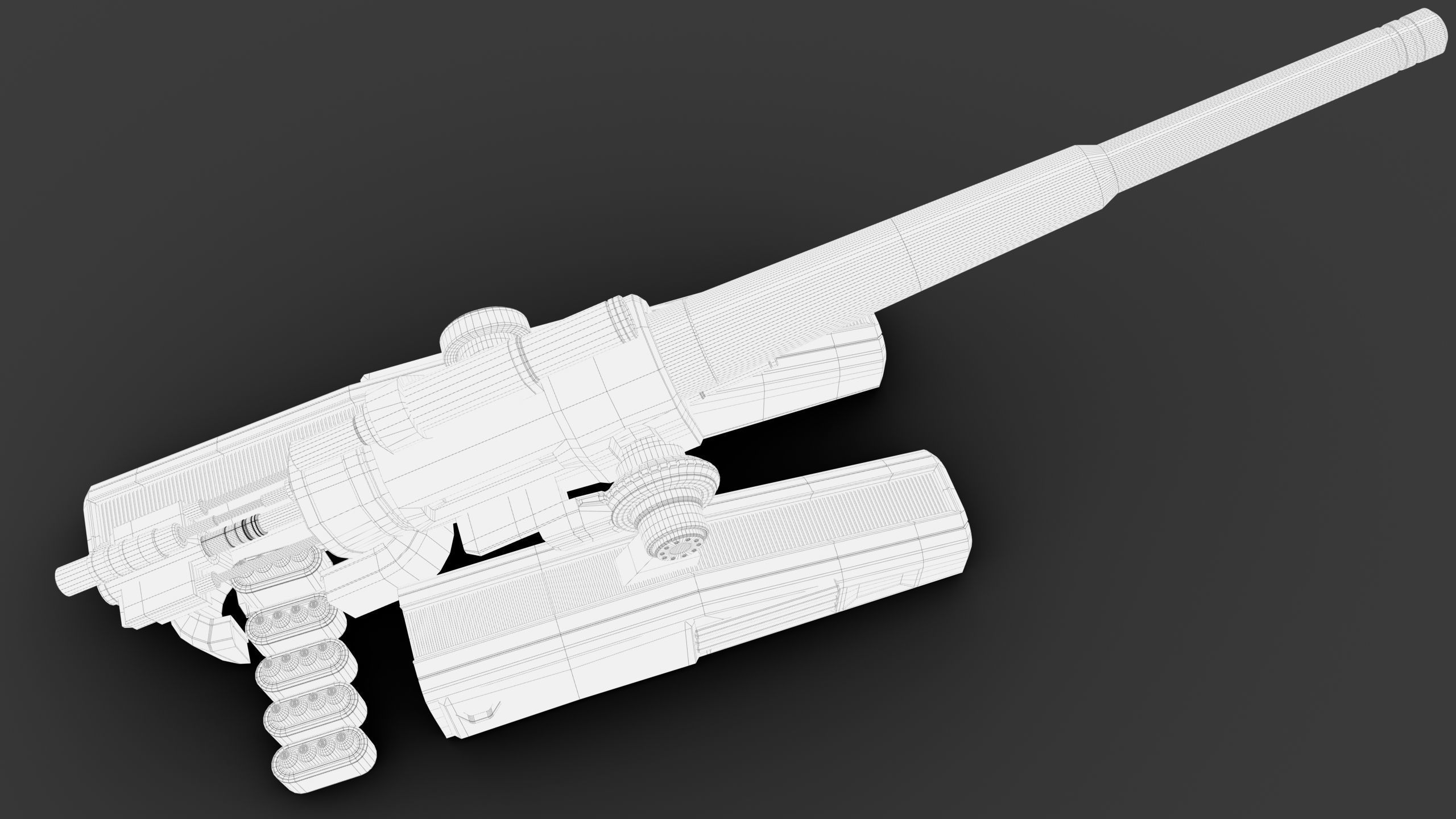 Sci-fi Cannon Free 3D model_8
