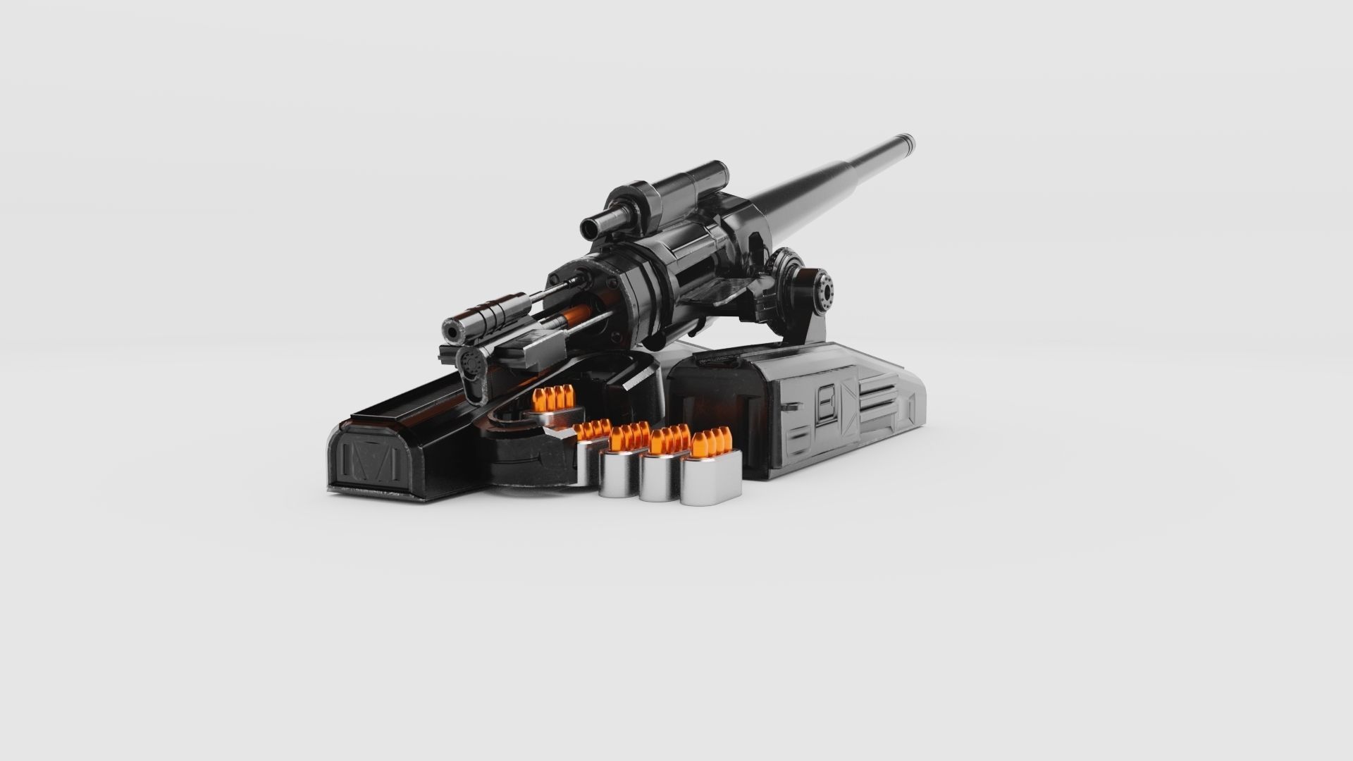 Sci-fi Cannon Free 3D model_14