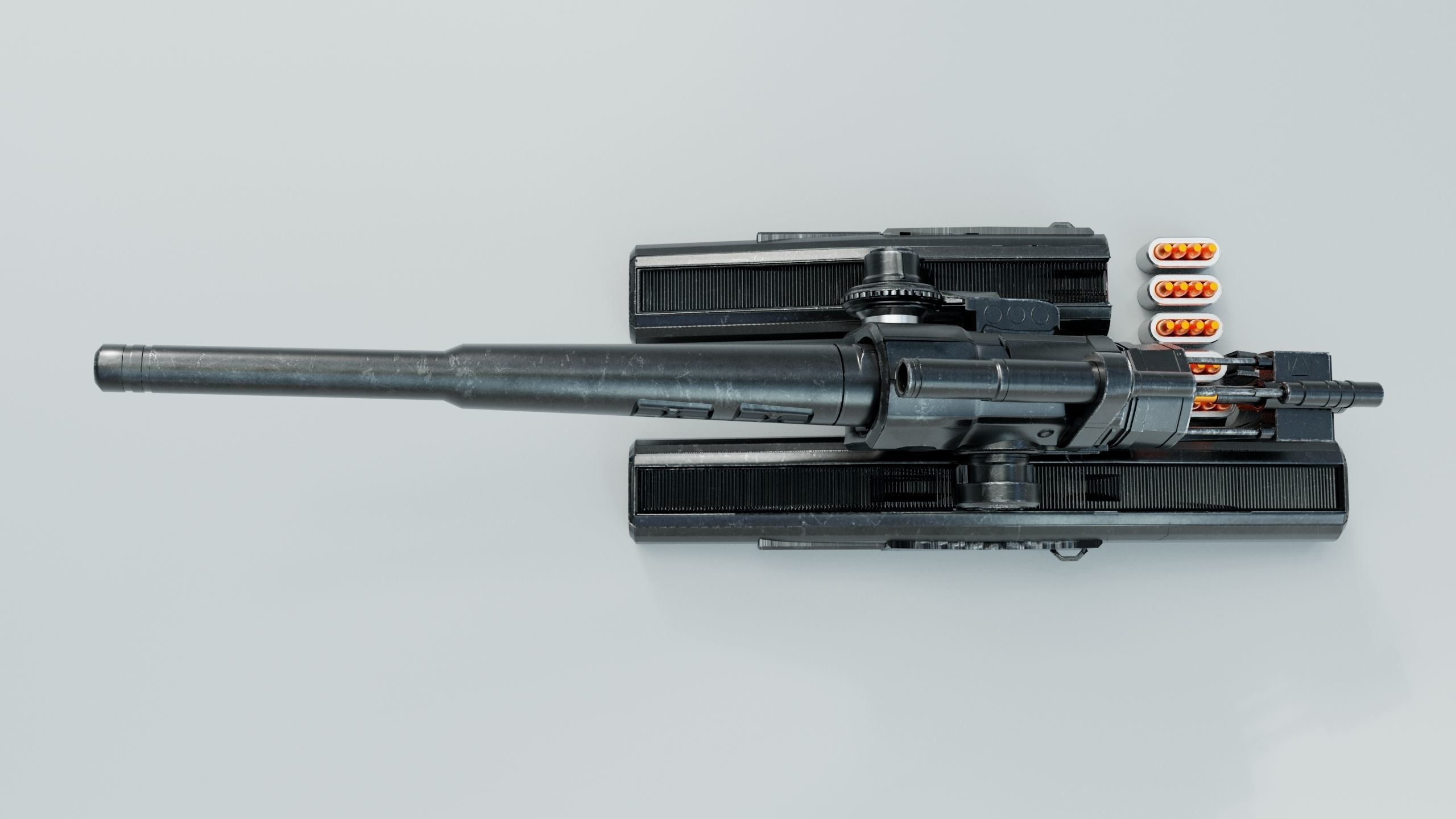 Sci-fi Cannon Free 3D model_1