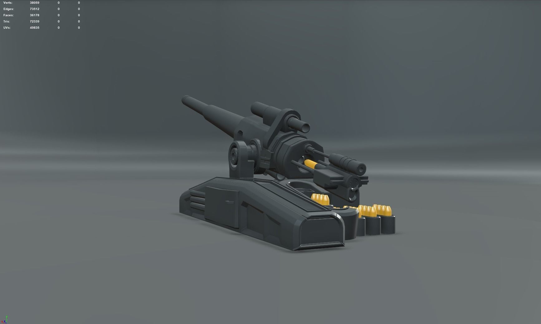 Sci-fi Cannon Free 3D model_10