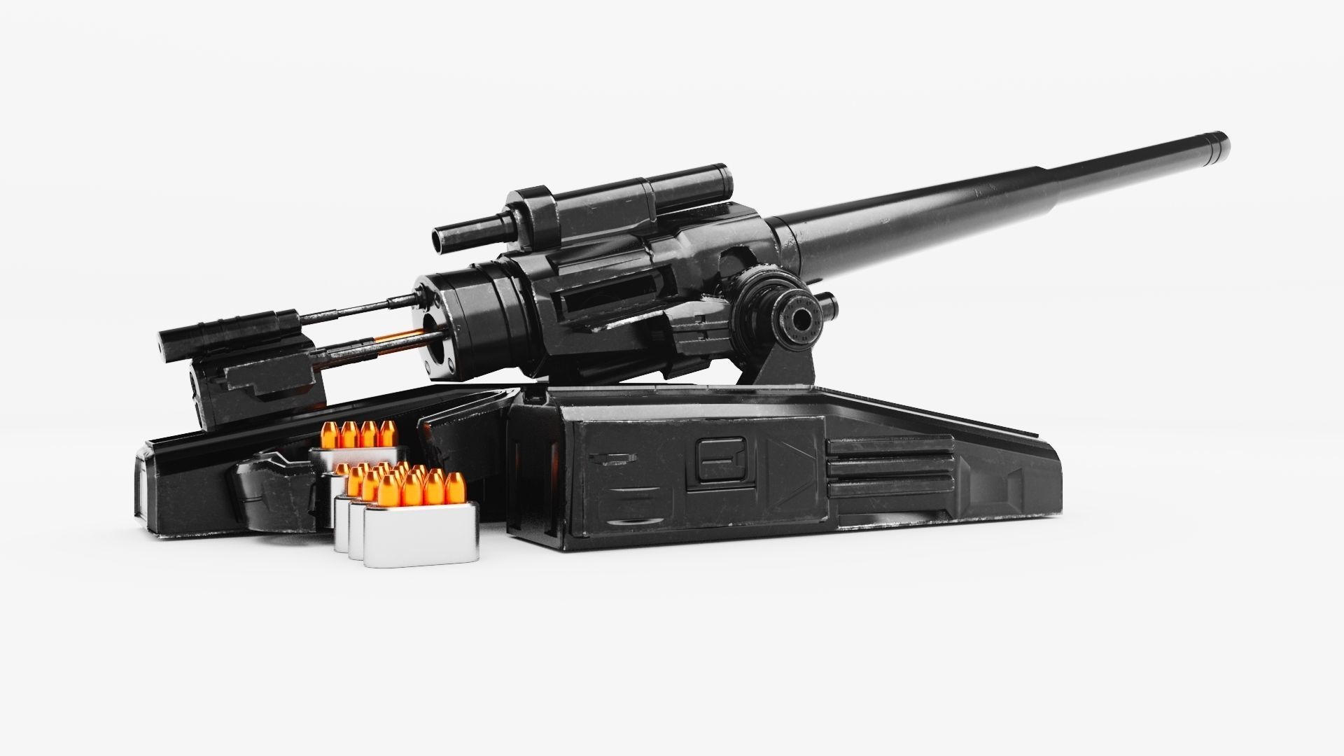 Sci-fi Cannon Free 3D model_13