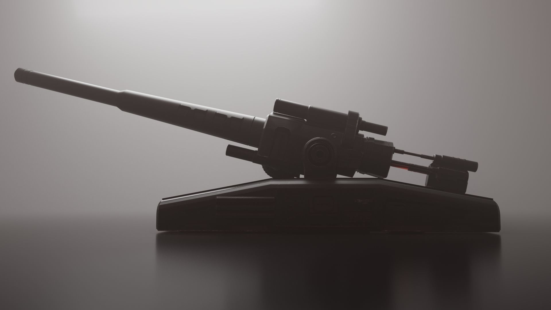 Sci-fi Cannon Free 3D model_4