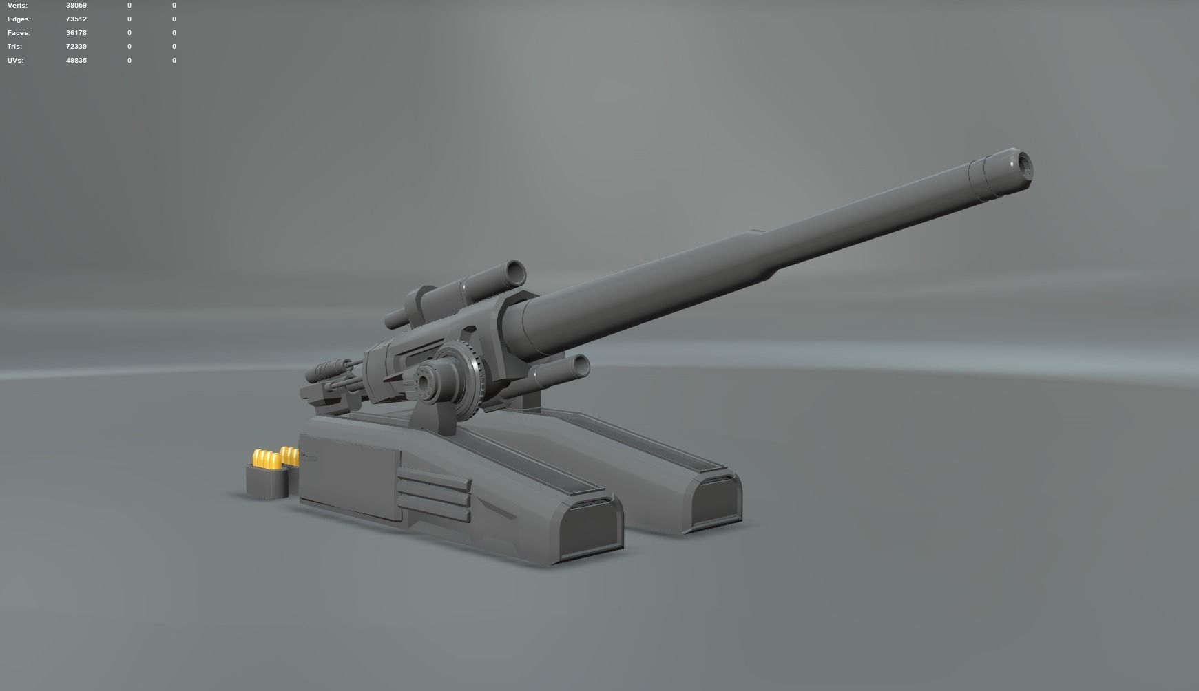 Sci-fi Cannon Free 3D model_11