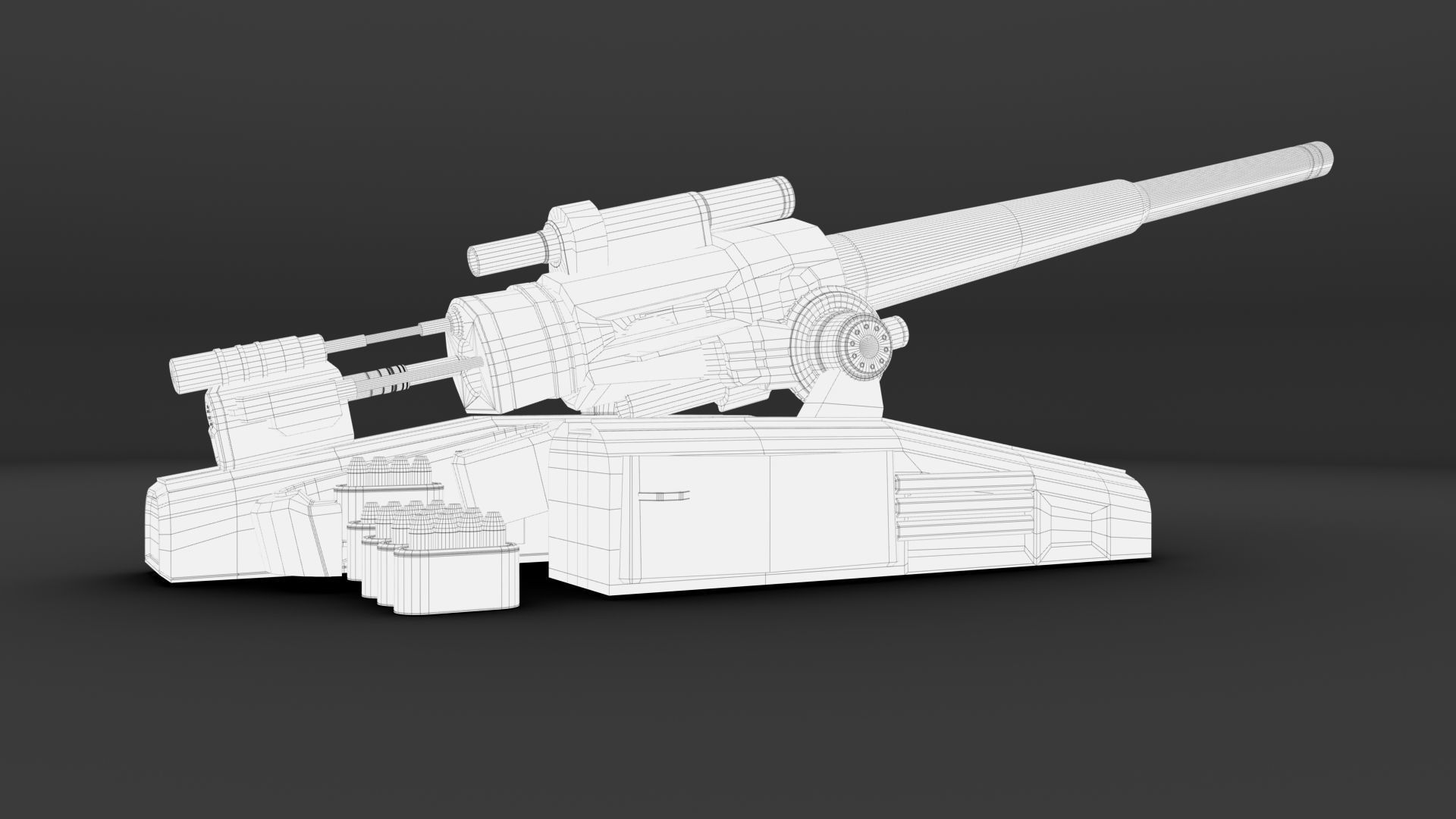 Sci-fi Cannon Free 3D model_7